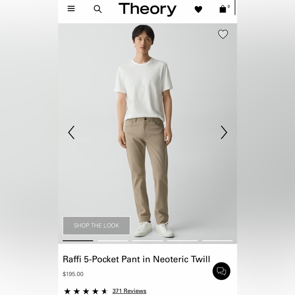 NWT THEORY Raffi Khaki Chinos for Men 32